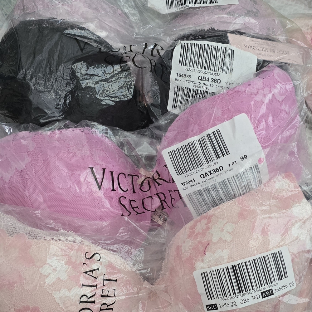 Victoria's Secret Pink and Black Lace Bras